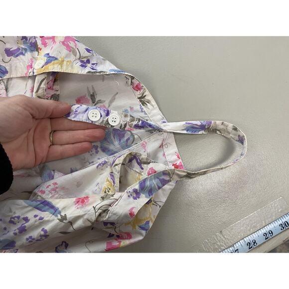 Vintage Starina Dress Womens Medium Floral Button Front Sundress Pockets 90s - Picture 11 of 14